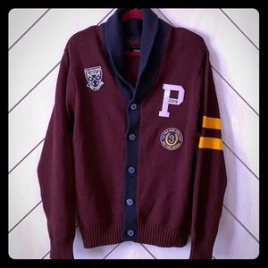 U.S. Polo Assn. Sangria Letterman Cardigan